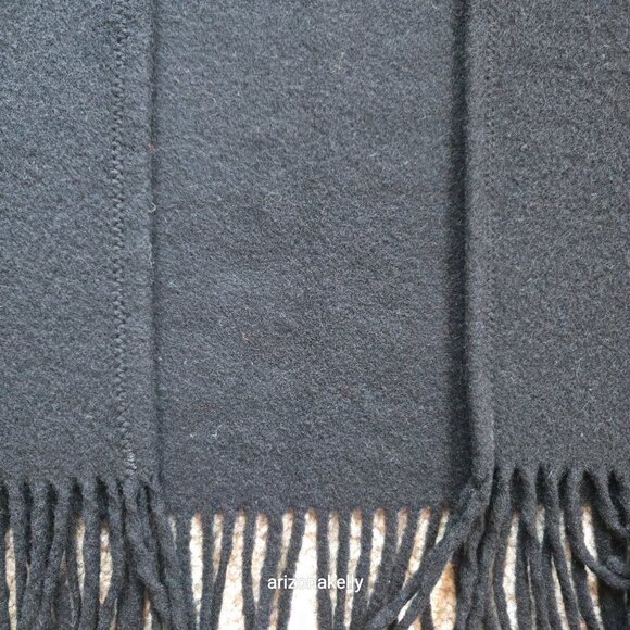 Oversized THICK Wool Wrap Flawless Black Fringe Men's Tall Plus - Picture 3 of 15